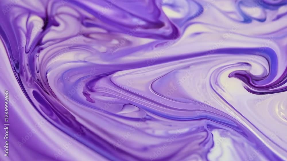 Poster captivating shimmering fluid dance with mauve and violet ink ripple macro effects