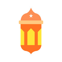 Flat design illustration of a vibrant Ramadhan lantern, symbolizing Islam and Eid Fitri. Perfect for festive, religious, and decorative-themed projects.