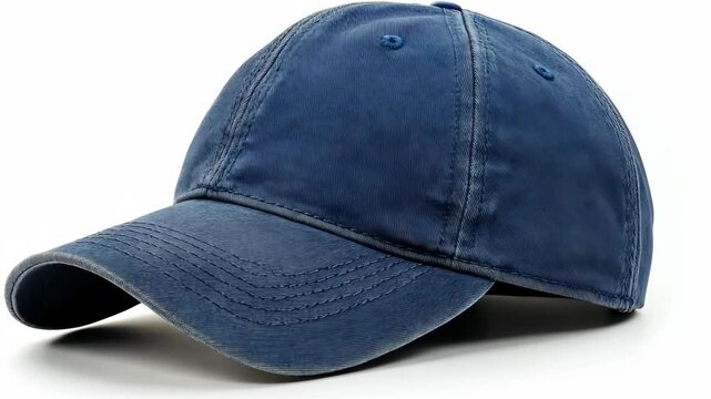 Cotton baseball cap in a muted blue tone, l