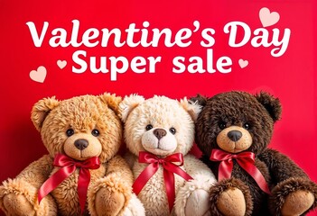 Teddy bears social media design valentine's day concept