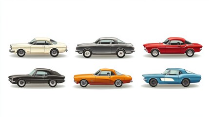 Car Icons Set with Various Vehicle Silhouettes