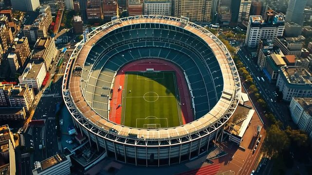 Aerial View of Stadium Footage 4K
