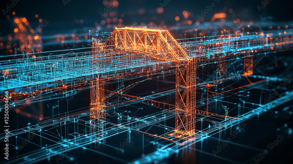 Poster bridge structural analysis displayed in digital format