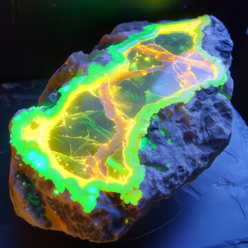 Glowing Fluorescent Wavellite Revealed Under UV Light, Mineral Exploration, Spectacular Crystal Display