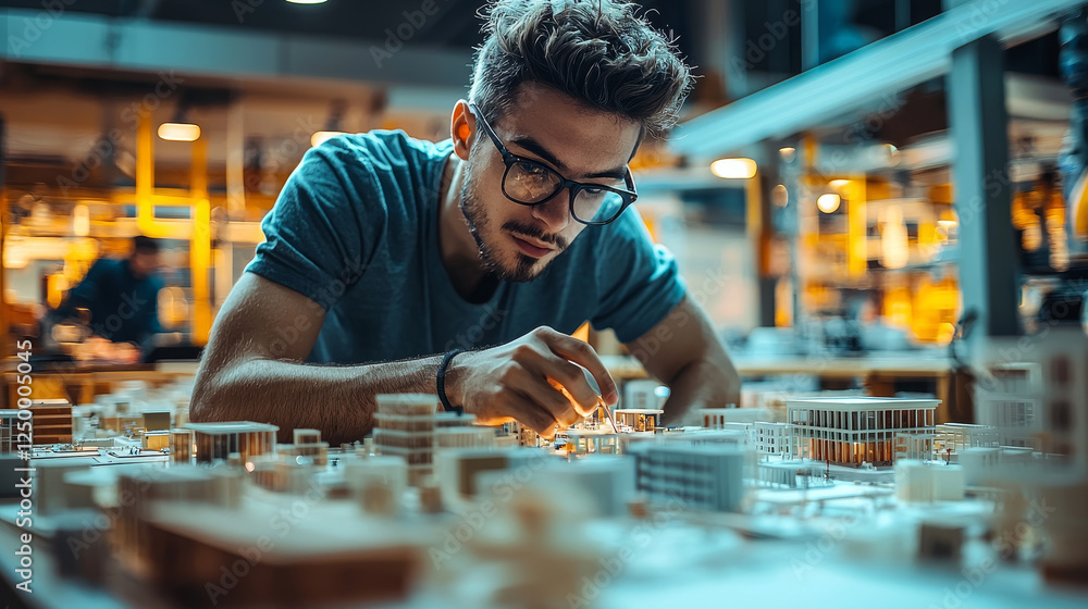 Poster creating smart city model with technology and precision