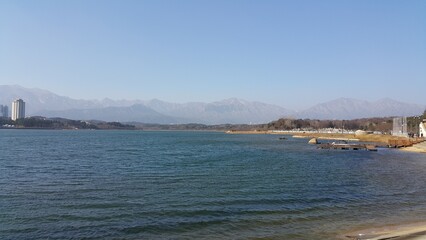 Fototapeta premium panoramic view of korean coast