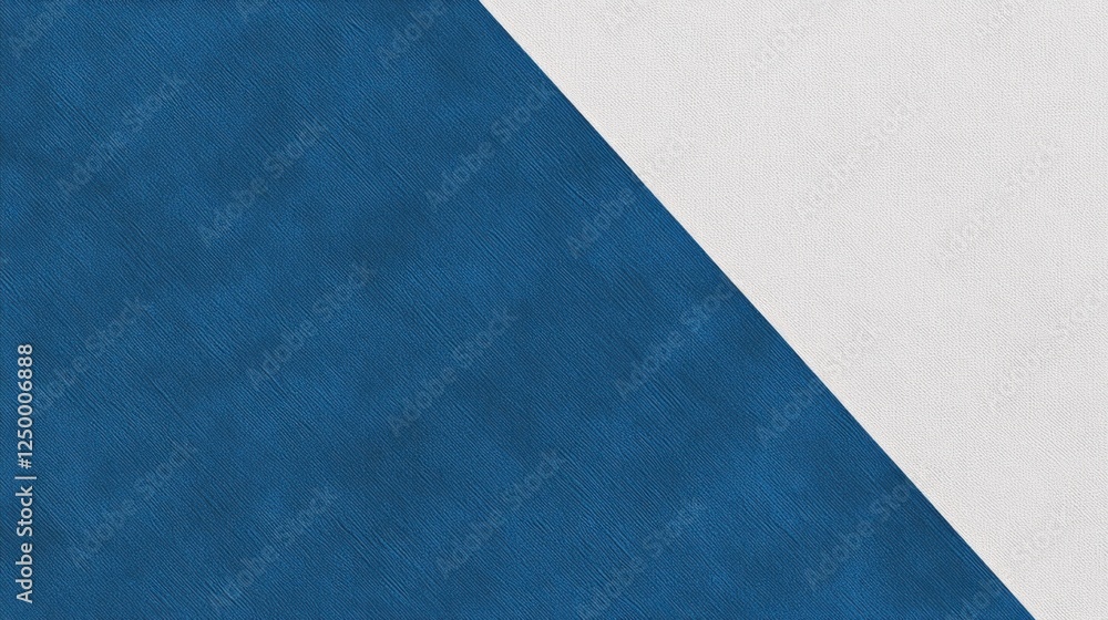 Poster a calming composition showcases a diagonal split of rich blue and clean white textures, ideal for mi