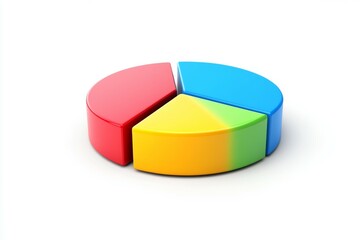 Obraz premium Colorful pie chart is divided into four sections