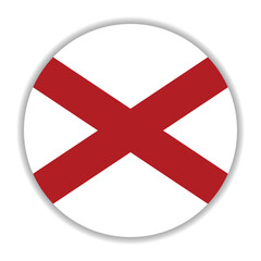 Obraz premium Alabama state circle flag logo icon digital vector illustration