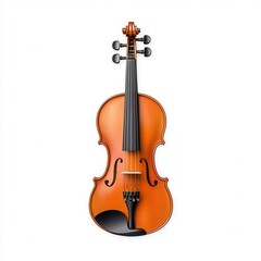 Fototapeta premium Detailed Studio Shot of a Classic Violin Against White Background