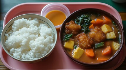 Hearty Chicken Stew with Rice and Colorful Vegetables