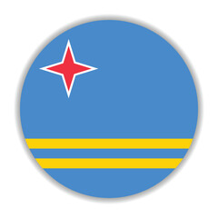 Aruba flag. Aruba circle flag logo icon computer vector illustration design