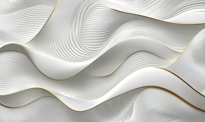 Naklejka premium Abstract white gold wave texture background design for modern interior decor