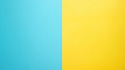 Blue and yellow split background.