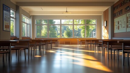 Bright and Spacious Classroom with Inviting Natural Light