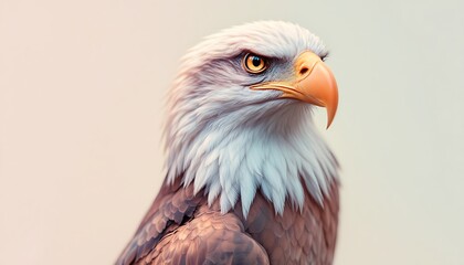 Fototapeta premium Eagle Portrait Close-up with Majestic Plumage and Intense Golden Eyes