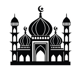 beautiful mosque building silhouette card decoration vector illustration 
