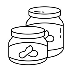 Peanut butter line icon