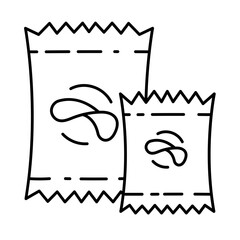 Potato chips snack line icon