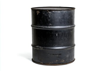 Black barrel sits on a white background