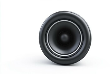 Black speaker with a white background