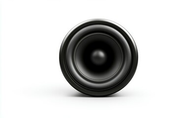 Black speaker with a large hole in the middle