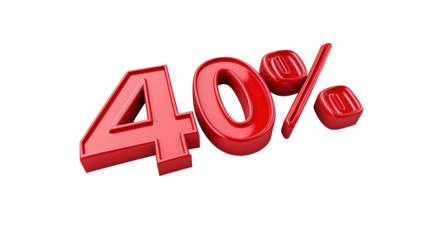 Sale Banner Discount Offer 40 Percent Off on transparent background
