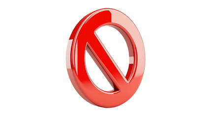 Prohibition Sign Red Circle with Cross Graphic Design on transparent background