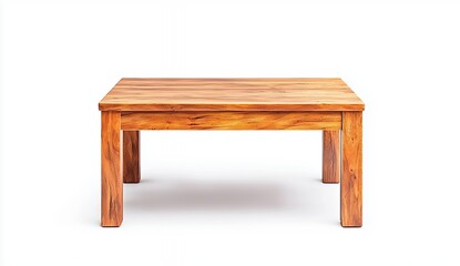 Fototapeta premium Rustic Light Brown Wooden Table On White Background