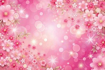 Pink floral background with bokeh effect, suitable for digital art or design