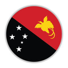 Papua New Guinea flag. Papua New Guinea circle flag logo icon computer vector illustration design