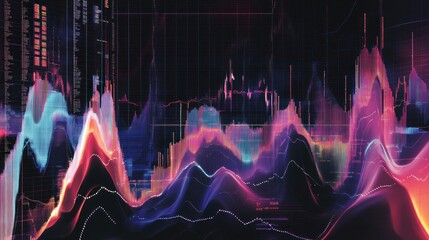 Abstract Financial Graph with Line Chart Background for Data Analysis