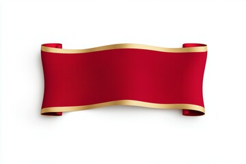 Obraz premium Red ribbon with gold trim