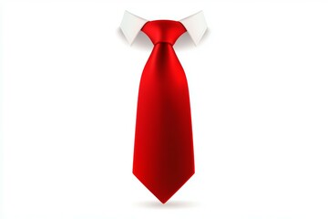 Red tie is shown on a white background