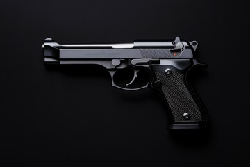 Black gun with a red dot on the side