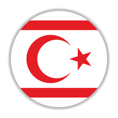 Northern Cyprus flag. Northern Cyprus circle flag logo icon computer vector illustration design