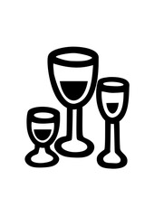 Glass goblets with a drink,  medical shot glass. Stemmed glass.