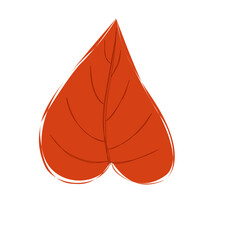 vector illustration of an orange leaf