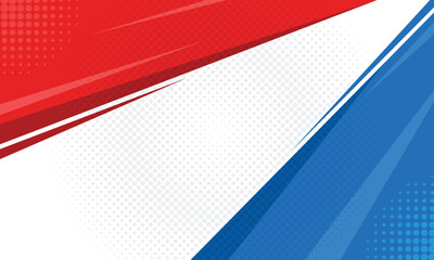 Abstract red and blue geometric border modern background