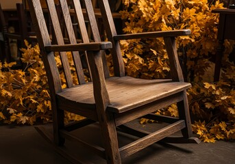 wooden chair in the garden