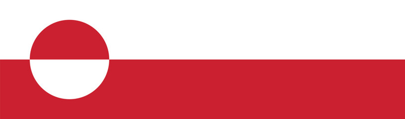 Greenland flag long banner digital vector illustration