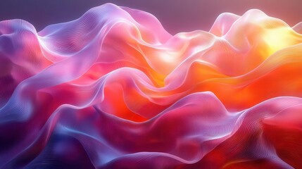 Obraz premium 3D Fluid Ribbons with Dynamic Motion and Translucent Glow