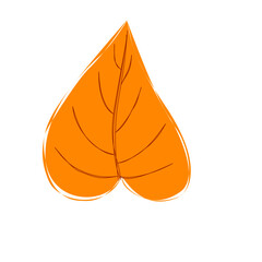 vector illustration of an autumn orange leaf
