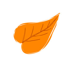 vector illustration of an autumn orange leaf