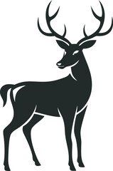 Obraz premium Elegant Deer Silhouette with Antlers