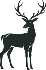 Fototapeta premium Elegant Deer Silhouette with Antlers