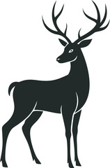 Fototapeta premium Elegant Deer Silhouette with Antlers