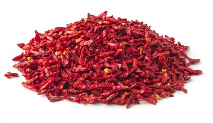 Fototapeta premium Dried Red Chili Pile on White Background