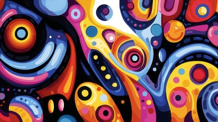 Vibrant Abstract Pixel Art Swirling Color and Organic Shapes