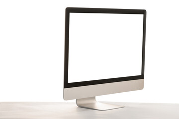 Computer monitor isolated on white. Modern technology